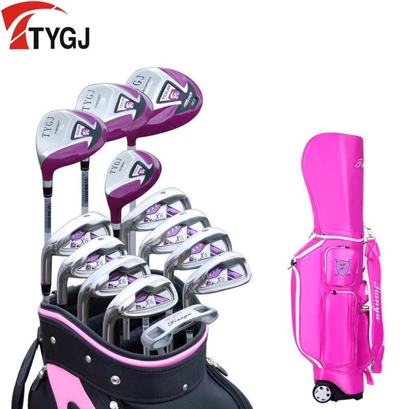 Golf Club Womens Left-Hand Training Club Full Set 13 Steel Rods Carbon Backhand Junior Intermediate 