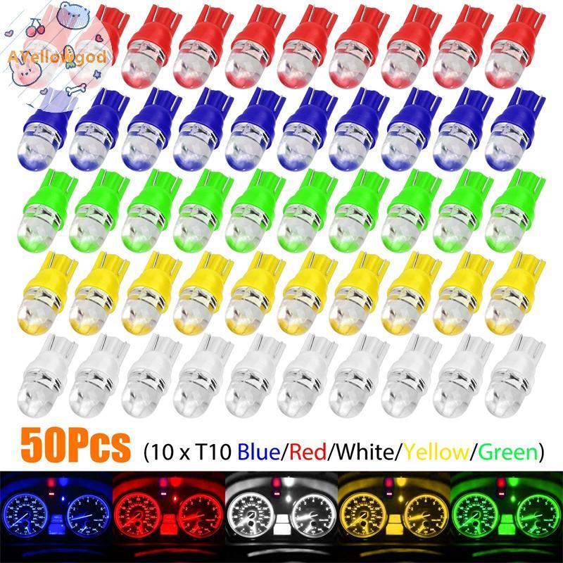 AYellowgod 50PCS T10 194 168 2825 LED Speedometer เครื่องมือ Gauge Cluster Dash หลอดไฟ VN