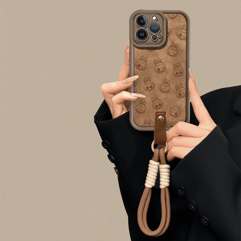 การ์ตูนน่ารัก LABUBUสร้อยข้อมือเคสโทรศัพท์สําหรับOPPO A3 PRO A94 A93 A5S A57 A77 A7 A12S Realme C20 