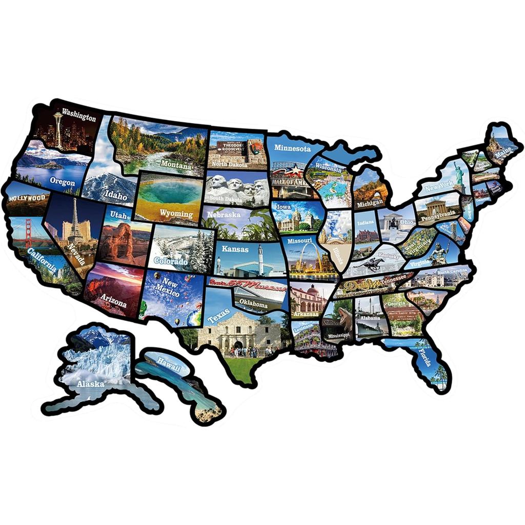 RV State Sticker Travel Map of The United States, Travel Trailer Camper Accessories, 11x17" RV Map D