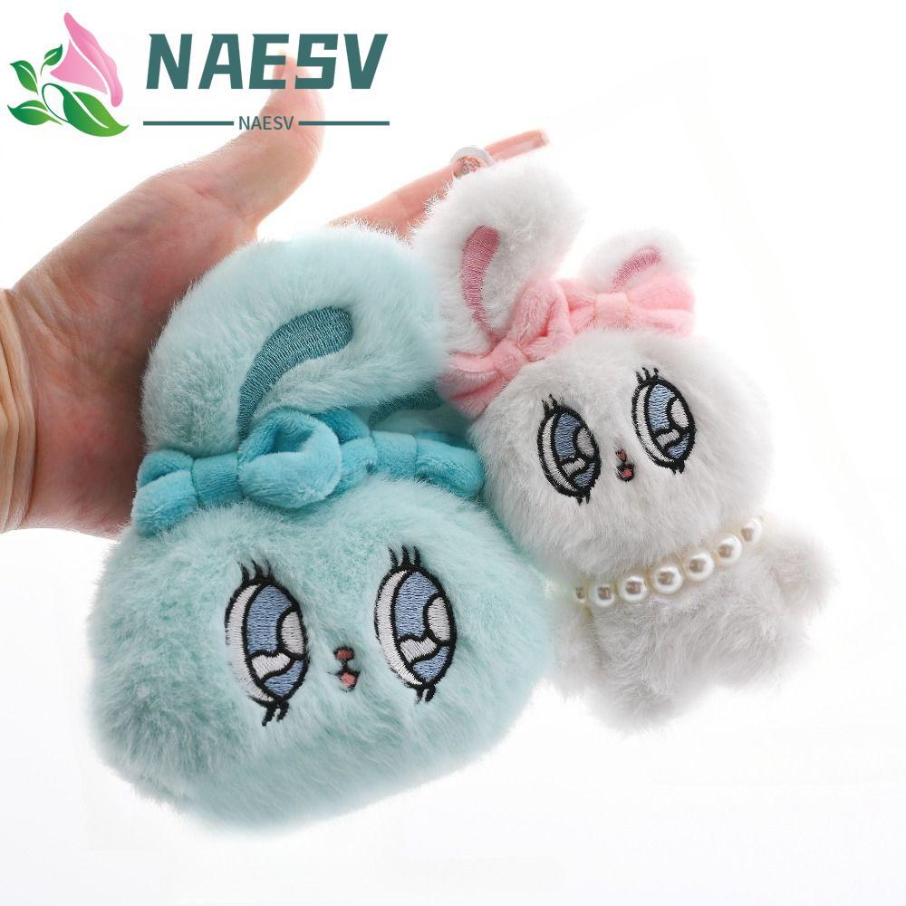 NAESV Plush Esther Bunny ตุ๊กตาตุ๊กตา, Soft Bow Esther Bunny Card Cover, น่ารัก Fluffy Comfy Fur กระ