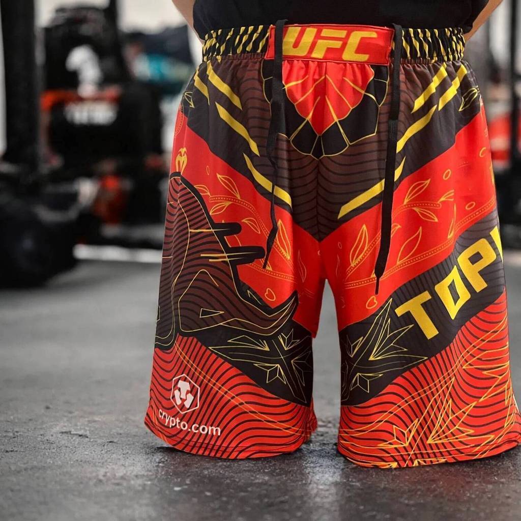 ]UFC Ilia Topuria Training Shorts MMA Boxing กางเกงกีฬาขาสั้นผู้ชาย 3D พิมพ์กางเกงขาสั้นออกกําลังกาย