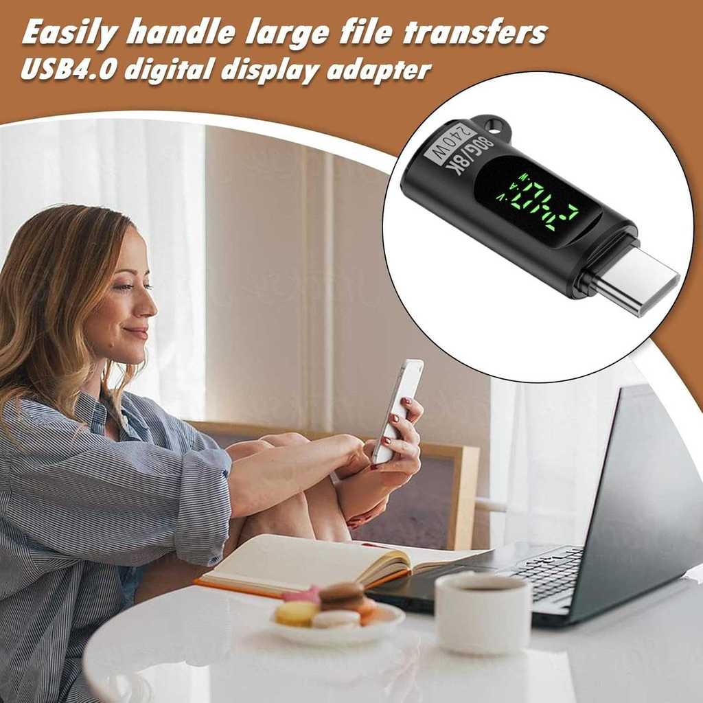 JOYO OTG Adapter Converter Type C Female to Male Digital Display 240W - F62C