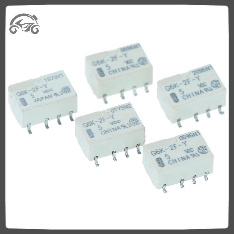 [8C11] 5 ชิ้น dc 5v smd g6k-2f-y รีเลย์สัญญาณ 8pin สําหรับรีเลย์ omron [8C]