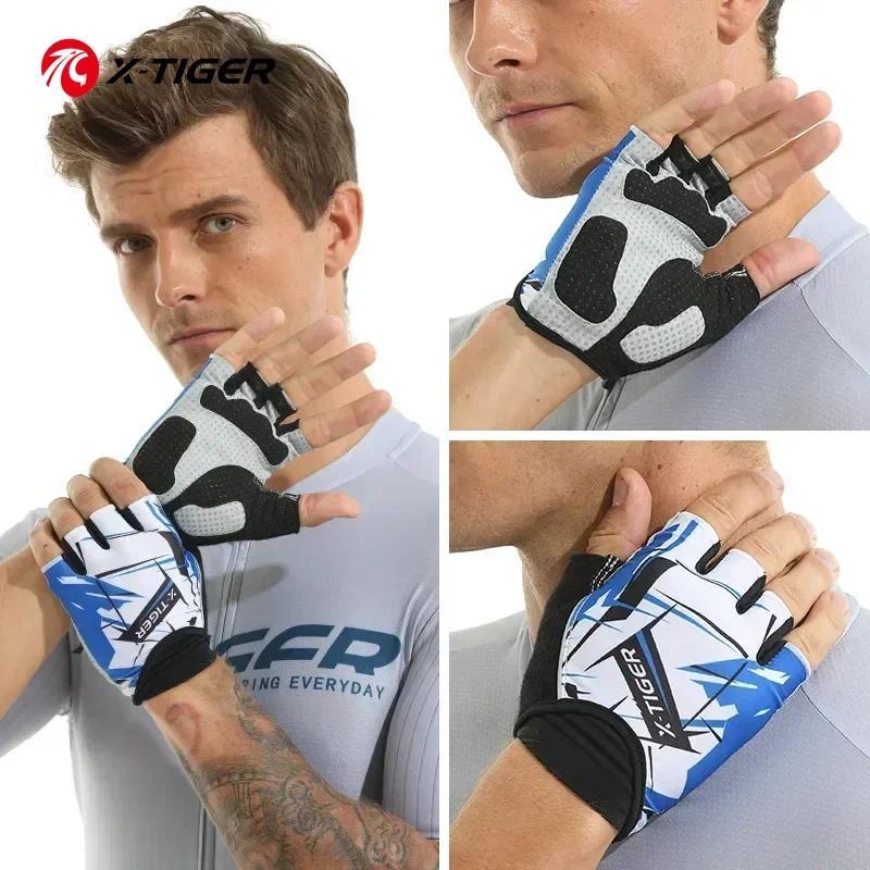 X-Tiger 3D GEL Road Bike Gloves Shockproof MTB Road Bike Gloves Anti-slip Sports Gym Gloves Men's Ha