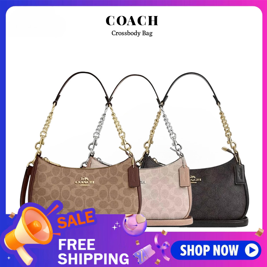 【สินค้าพร้อมส่ง】100%ของแท้ Outlet ปลอดภาษีCoach Teri 25 Crossbody Bag Little C Big C สามารถถอดและเปลี่ยนสายสะพาย 2เส้น
