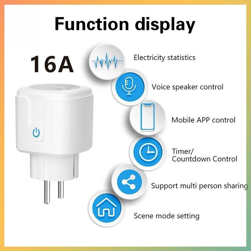 สมาร์ทปลั๊ก WiFi ตรวจสอบการใช้ไฟ ตั้งเวลาได้ ควบคุมผ่านแอป/เสียง ใช้งานกับ Alexa Google Home - ส่งฟรี