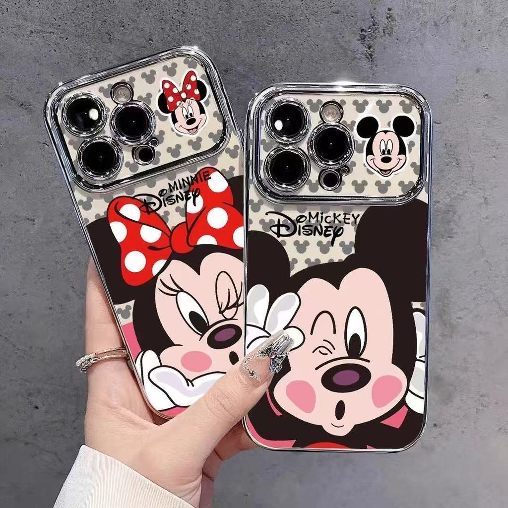 เคสโทรศัพท์ลายมิกกี้และมินนี่เม้าส์ เข้ากันได้กับ iPhone11/13/14/15Pro/16/17Pro/16ProMax, X/MAX/XR, 7/8Plus (ZT6DSC0277)