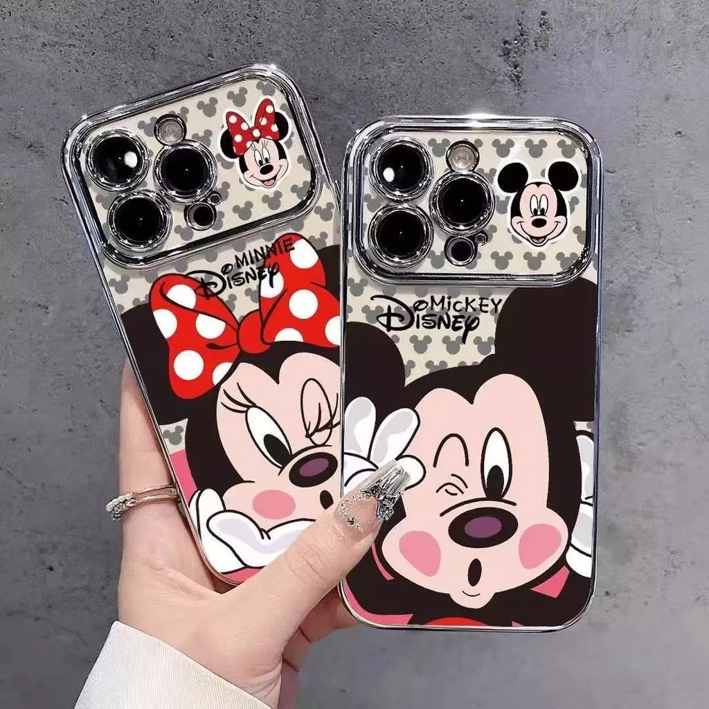 เคสโทรศัพท์ลายมิกกี้และมินนี่เม้าส์ เข้ากันได้กับ iPhone11/13/14/15Pro/16/17Pro/16ProMax, X/MAX/XR, 7/8Plus (ZT6DSC0277)