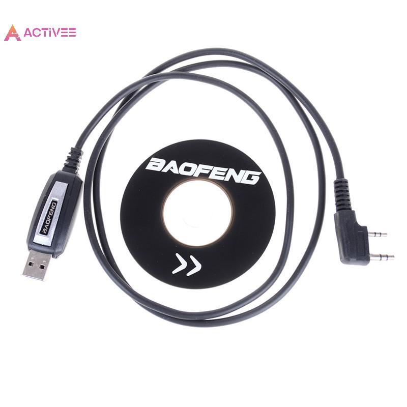 <Activee> 1 ชุด USB 2Pin สายโปรแกรมพร้อมซอฟต์แวร์ CD สําหรับ Baofeng UV-5R BF-888S วิทยุ Nice