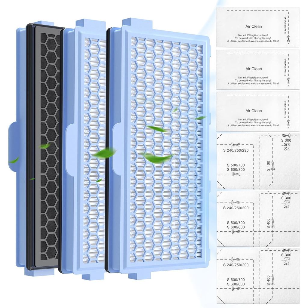 ตัวกรอง HEPA SF-HA 50 แพ็คเข้ากันได้กับ Miele Compact C1 & C2, Complete C2 & C3, S8340, S4, S5, S6, 