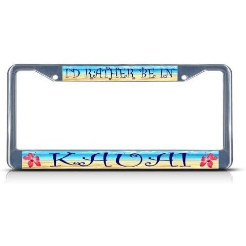 Hopes Kauai Rather Be in Hawaii กรอบป้ายทะเบียนแท็กฝาครอบ, สีดํา 12 x 6 นิ้ว