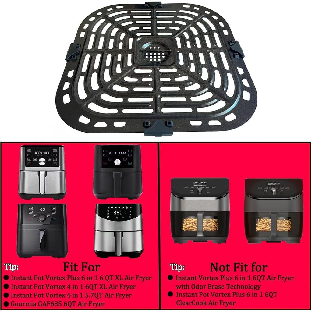 JTBKCT 6QT Air Fryer Crisper Tray for Instants Pot Vortex Plus 6QT XL Air Fryers, Premium Air Fryer 