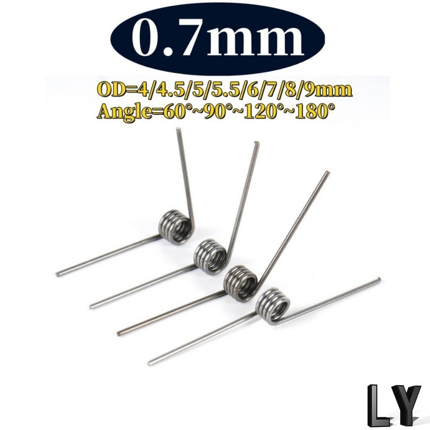 Sus304 d0.7mm OD4/4.5/5/5.5/6/7/8/9mm V-shaped spiral torsion spring angle 60/90/120/180 องศา[11LY-F
