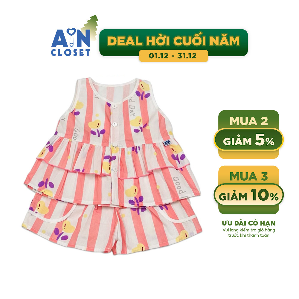 เดรสสั้นเด็กผู้หญิงลาย Lucky Flower และ Cotton ลายสีชมพู - AICDBGQSV8JH - AIN Closet