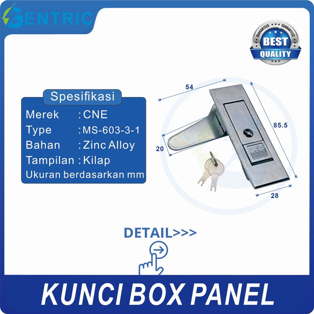 MS-603-1 Panel Box Lock (Push Lock With Key) คุณภาพดีที่สุด