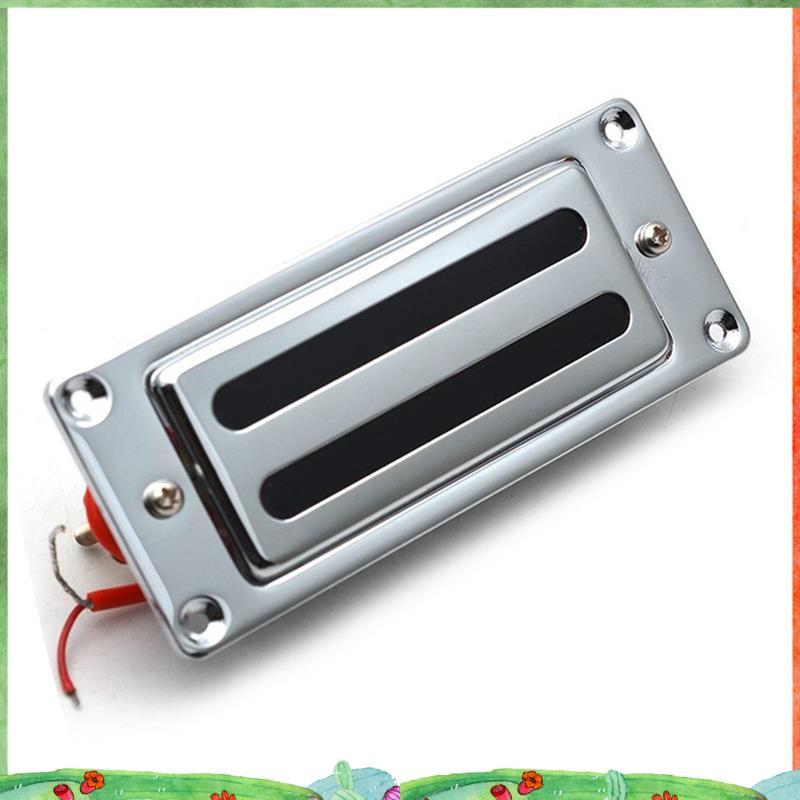 2 สาย 68X29MM มินิกีตาร์ไฟฟ้า Humbucker รถกระบะกรอบโลหะสําหรับ LP กีตาร์ Chrome, คอ