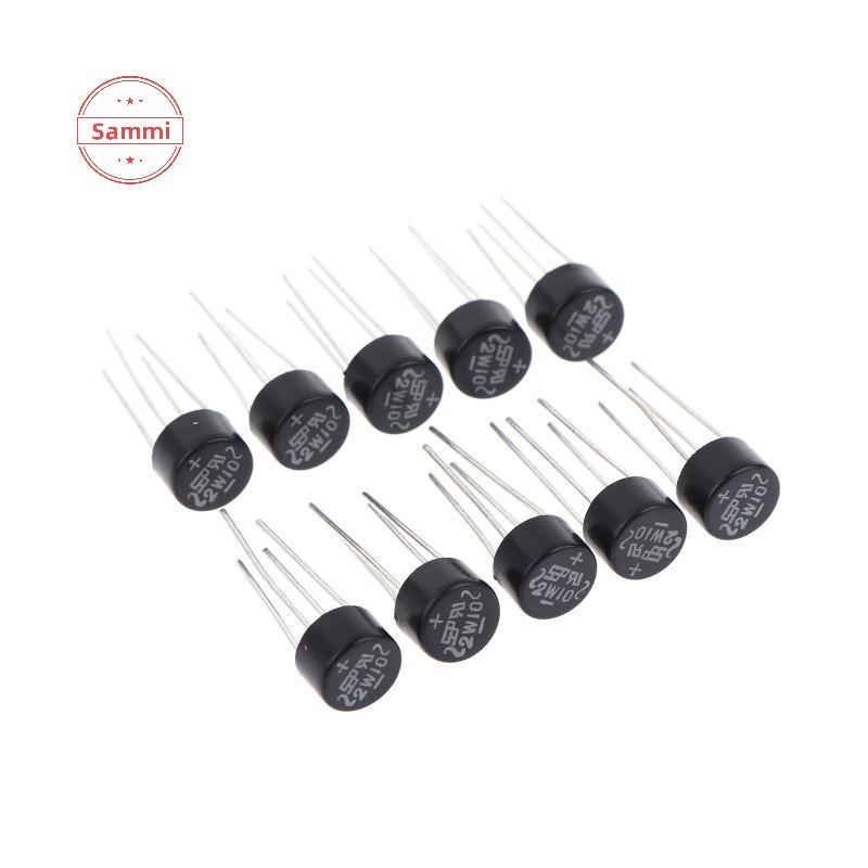 Sammi 10/20/30 ชิ้นใหม่ 2W10 2A/1000 โวลต์ไดโอดสะพาน Rectifier รอบ Vridge Rectifier สะพาน Stack TH