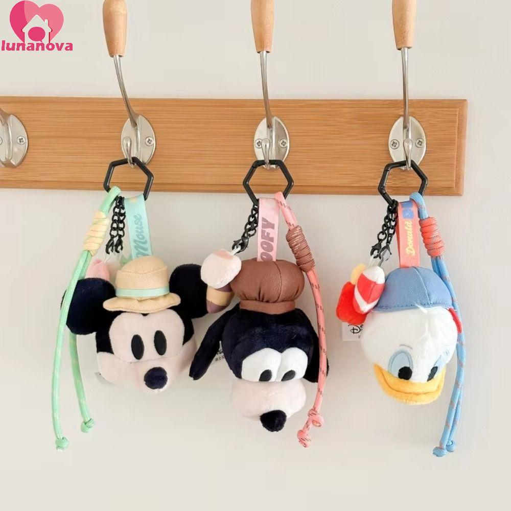 LUNANOVA Mickey Minnie พวงกุญแจตุ๊กตา,การ์ตูนMickey Family Series Mickey Mouse Family Plushของเล่น,ส