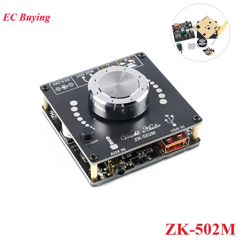 ZK-502M MINI บลูทูธ 5.0 เครื่องขยายเสียงโมดูล 50WX2 สเตอริโอ AMP AMP AMP Amplificador โฮมเธียเตอร์ A