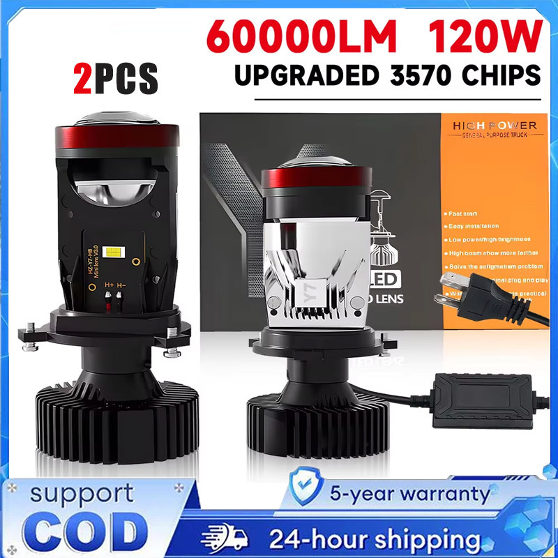 ^~ ~^ 2PCS Y8/Y7 H4 ไฟ LED รถยนต์รถจักรยานยนต์ 150W LED HEALIGHT MINI PROJECTOR PROJECTOR 30000LM 60