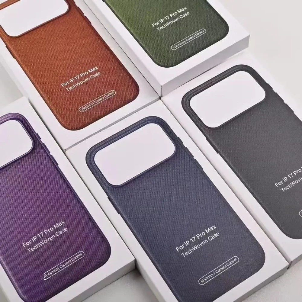 หรูหราN52 Magnetic Techทอเคสโทรศัพท์สําหรับiPhone 17 Pro Max 17Proด้านข้างในตัวกล้องTouch Aiปุ่มปลอกโลโก้สานกันกระแทกป้องกันลายนิ้วมือปกหลัง