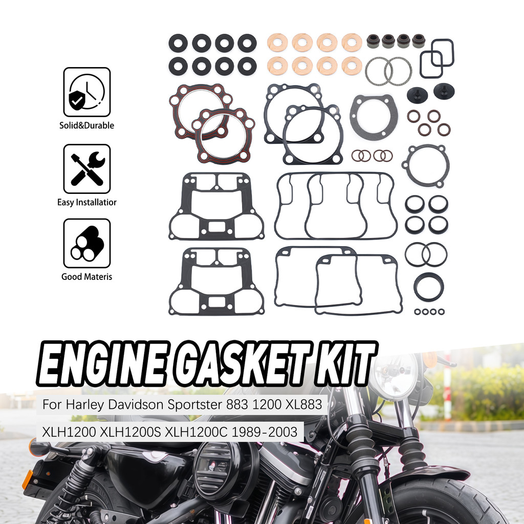 รถจักรยานยนต์เครื่องยนต์ปะเก็นชุดด้านบนและด้านล่างสําหรับ Harley Sportster 1200 883 XLH1200 XL883 Sportster 1200 XLH1200 91-2003
