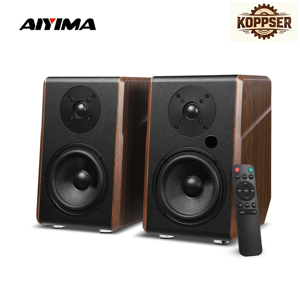 Local AIYIMA S700 Active Bookshelf Speakers 120W HiFi Sound System Wooden Bookshelf Speaker Audio Ou