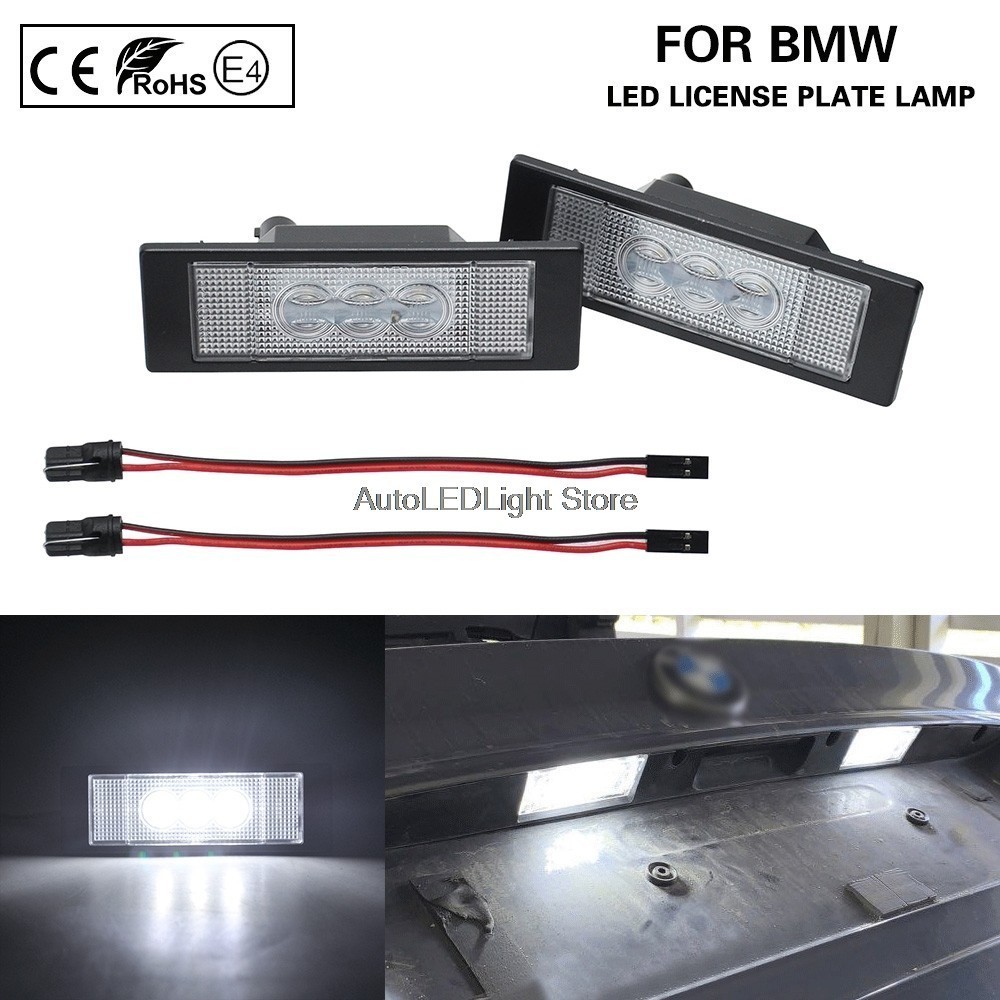 2pcs LED จํานวนใบอนุญาตโคมไฟสําหรับ BMW E81 E87 E63 E64 F20 F12 F13 Z4 E85 E86 E89 K48 F06 MINI R55 