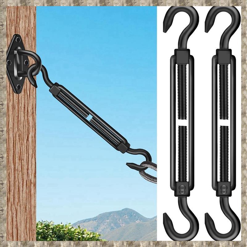 [zv0lma8i] 2 ชิ้น M8 304 ตะขอสแตนเลส & Turnbuckle Hook Heavy Duty Turnbuckle สําหรับเชือกลวดความตึงเ