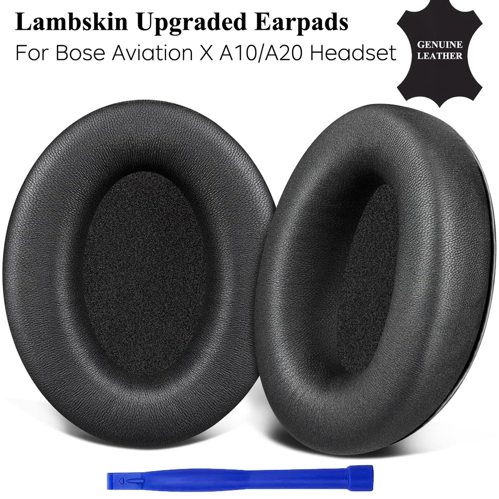 Lambskin อัพเกรดแผ่นรองหูฟังสําหรับ Bose Aviation X A10/A20 ชุดหูฟัง, แผ่นรองหูฟังพร้อมโฟมแยกเสียงรบกวนความละเอียดสูง, ติดตั้งง่ายพร้อมเครื่องมือ