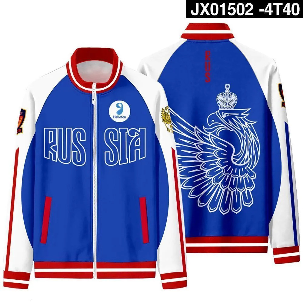 แจ็คเก็ตเบสบอลแบบคอสเพลย์ ดีไซน์ 3D จาก anime Yuri Plisetsky เหมาะสำหรับ streetwear