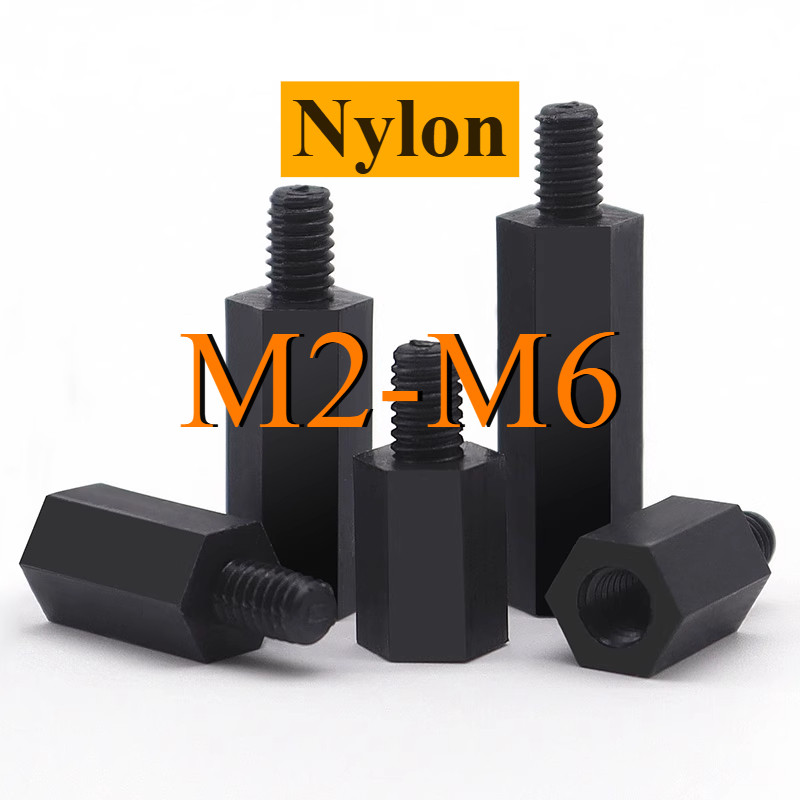 คอไนลอนหกเหลี่ยมหัวเดียว, คอลัมน์แยก, คอลัมน์รองรับ, คอลัมน์สเปเซอร์, สกรูแกนพลาสติก M2/M2.5/M3/M4/M