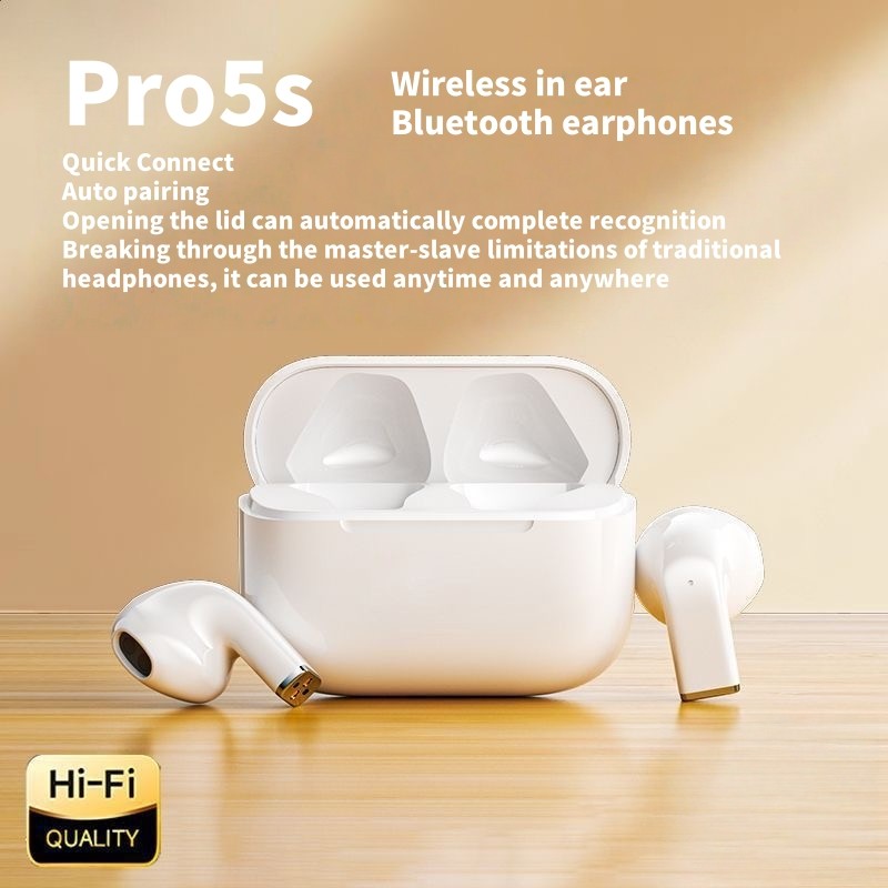 หูฟังบลูทูธอินเอียร์ไร้สาย Mini Pro5s หูฟังด้ามสั้น สวมใส่สบายหู เข้ากันได้กับหลายระบบ