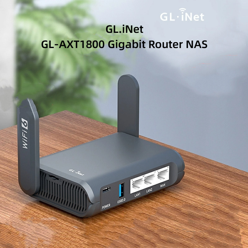 Glinet AXT1800 Gigabit Router wifi6 แบบพกพามินิในครัวเรือน Dual-Band ไร้สายพร้อม USB ขนาดเล็ก NAS เครือข่ายสนับสนุน Qiyou สมบัติออนไลน์