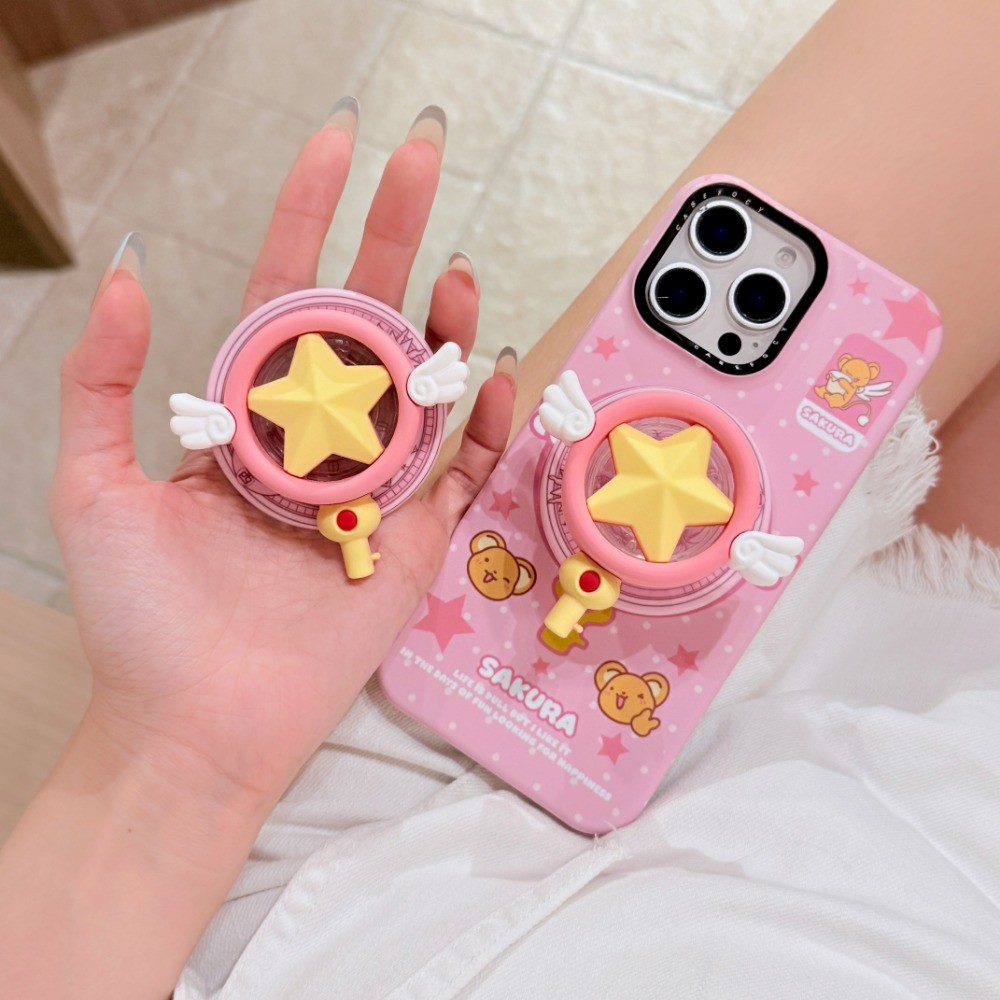 3d Card Captor Sakura Magic Wand Magnetic Attraction Phone Grips Bracket Holder สําหรับแม่เหล็กโทรศัพท์มือถือกรณี