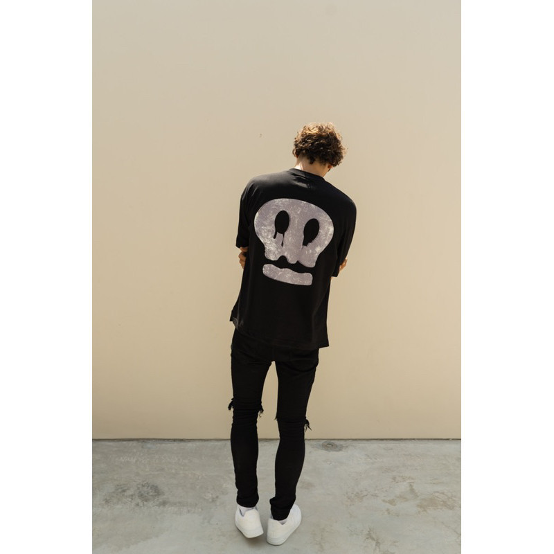 Branché เสื้อยืด Oversize Cranium เสื้อยืดสีดํา