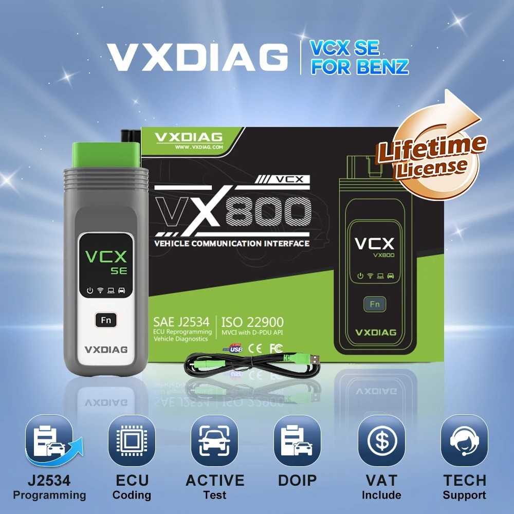 VXDIAG VCX SE สําหรับ Mercedes Benz - เครื่องมือวินิจฉัย OBD2 ระดับมืออาชีพสําหรับซ่อมรถยนต์ที่มีประ