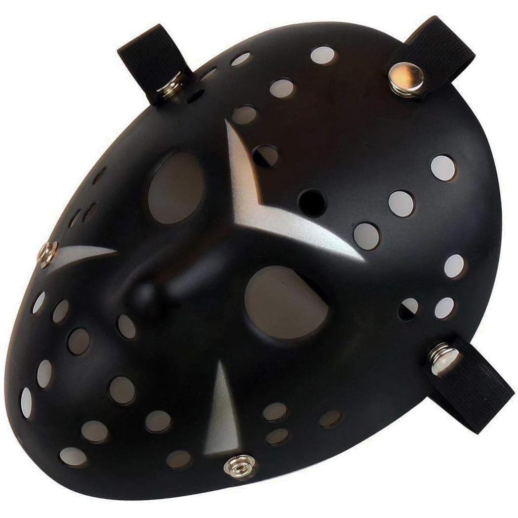 Gmasking Horror Halloween Costume Hockey Mask Party Cosplay Props (Black-silver)