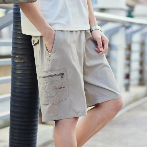 💥BecoolMan💥กางเกงขาสั้นผู้ชาย แบบงานช่าง เอวยางยืด ทรงตรง มีหลายกระเป๋า สีพื้น เรียบง่าย สไตล์สปอร์ต มีหลายสีให้เลือก - รูปที่ 5