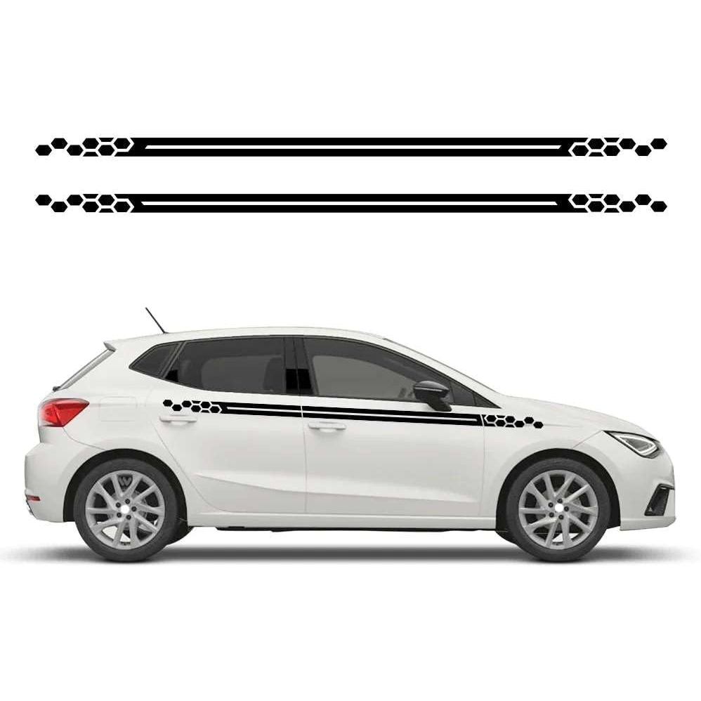 รถเอวสติกเกอร์ประตูด้านข้างไวนิล Decal Racing Stripes กราฟิกอุปกรณ์เสริมอัตโนมัติสําหรับที่นั่ง Ibiz