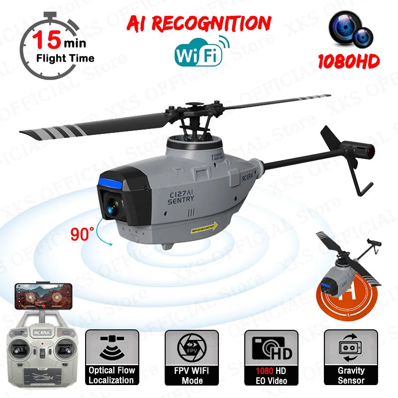 C127ai C127 C128 Rc เฮลิคอปเตอร์ 2.4g รีโมทคอนโทรล 1080p กล้อง 5g Wifi Fpv 4ch 6g ระบบ 6 แกน Rc เฮลิ