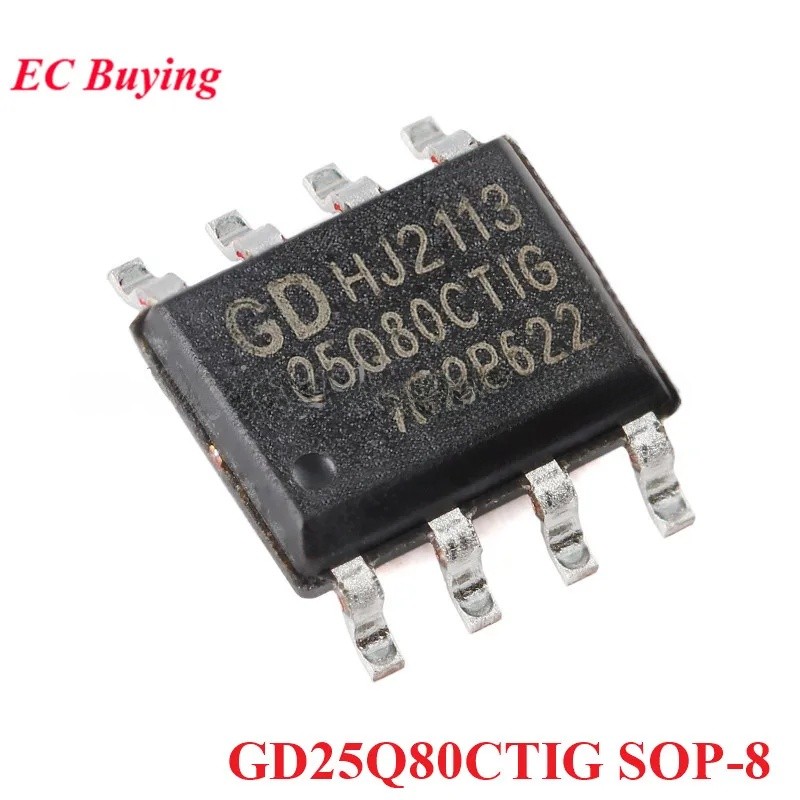 10 ชิ้น/ล็อต GD25Q80CTIG 25Q80CT GD25Q80CT GD25Q80CTIGR SOP-8 25Q80CTIG8 8M-bit 3.3V Serial Flash IC