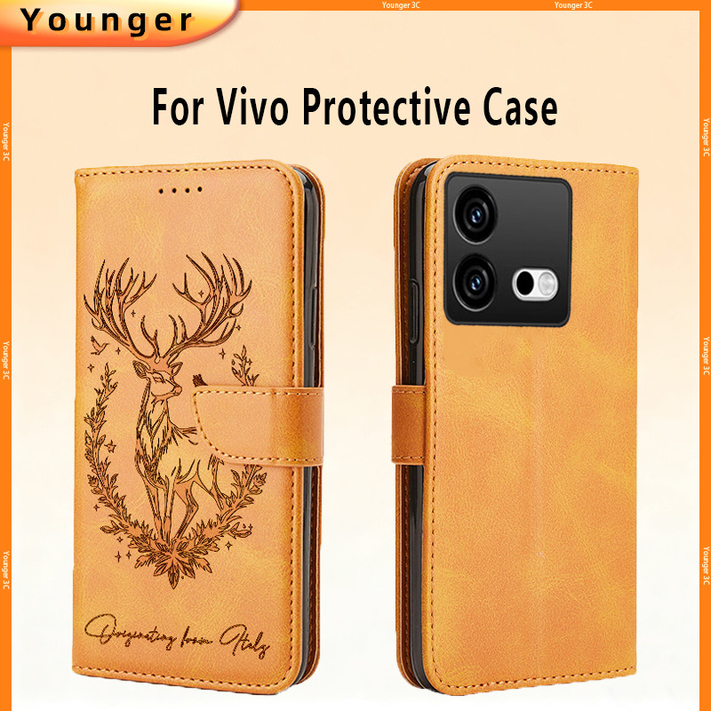 โทรศัพท์มือถือป้องกันกรณีพลิกหนังหัวเข็มขัดเคสโทรศัพท์สําหรับ Vivo iQOO Z3 Z5X U3 U5 Z6X Neo5 Neo6 N