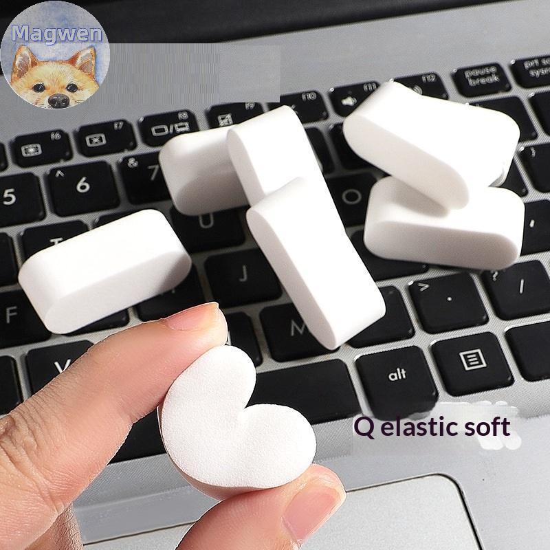 Magwen 10 ชิ้นฟองน้ําแต่งหน้านุ่มเปียกและแห้งใช้พัฟสีขาว Foundation คอนซีลเลอร์ Smearing แป้งพัฟเครื