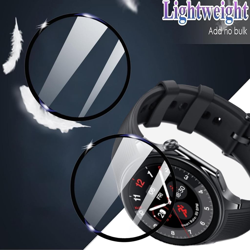 Lamshaw Compatible for OnePlus Watch 2 Screen Protector, [3 Pack] 3D Full Coverage PET Screen Protec