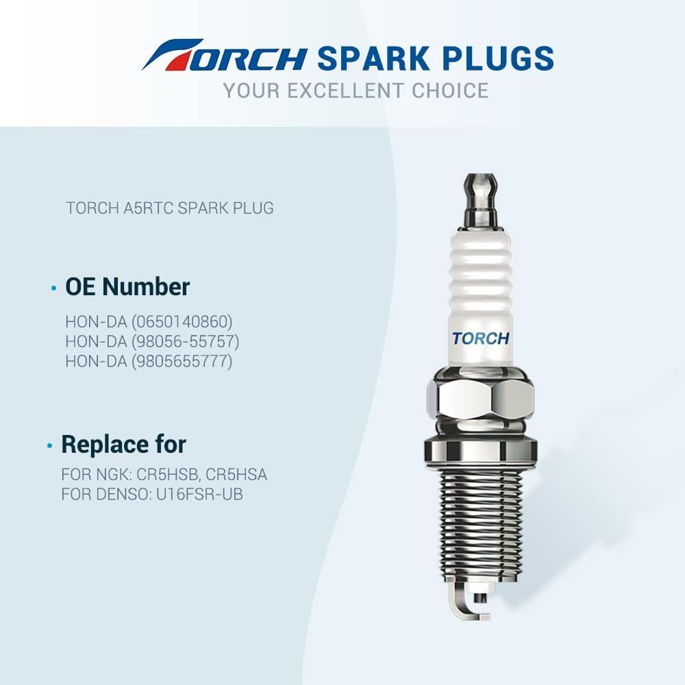 4PK TORCH A5RTC Spark plug Replace for NGK 6535/CR5HSB Spark plug, for Brisk NAR17 Spark plug, for B