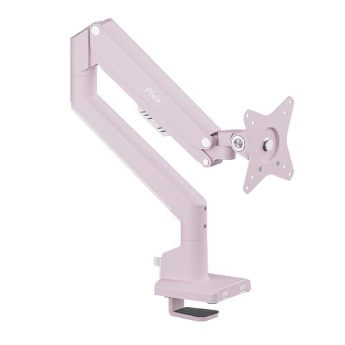 Pixio PS1S Wave Pastel Pink Monitor Arm Single Pastel Pink Cute Up Down Left Right 32-inch 24-inch 2