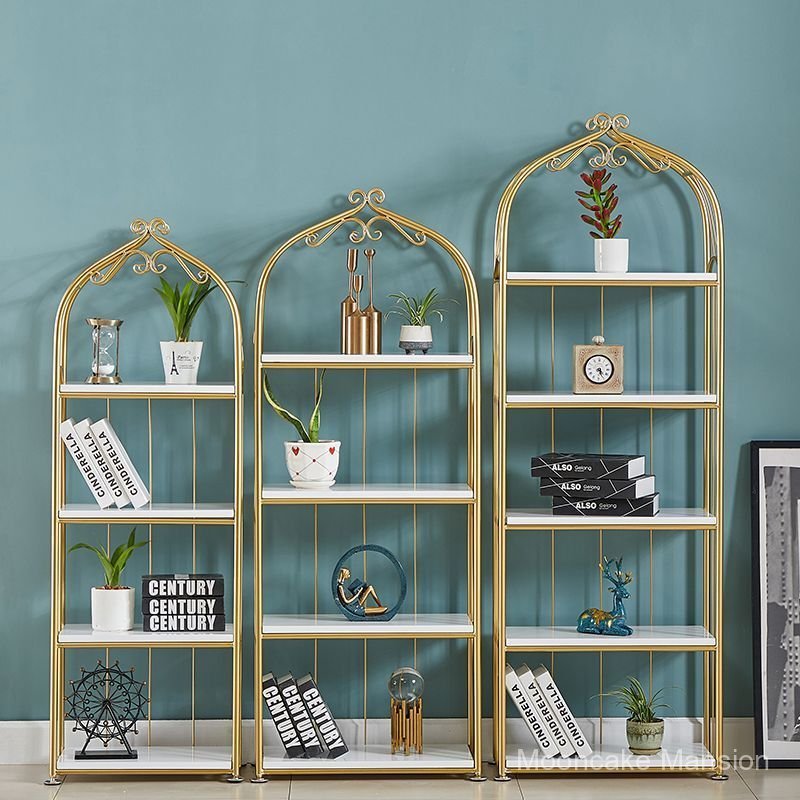 Nordic Birdcage Rack Partition Light Luxury Cosmetic Shop Beauty Storage Rack ชั้นเล็บ Multi-Layer P