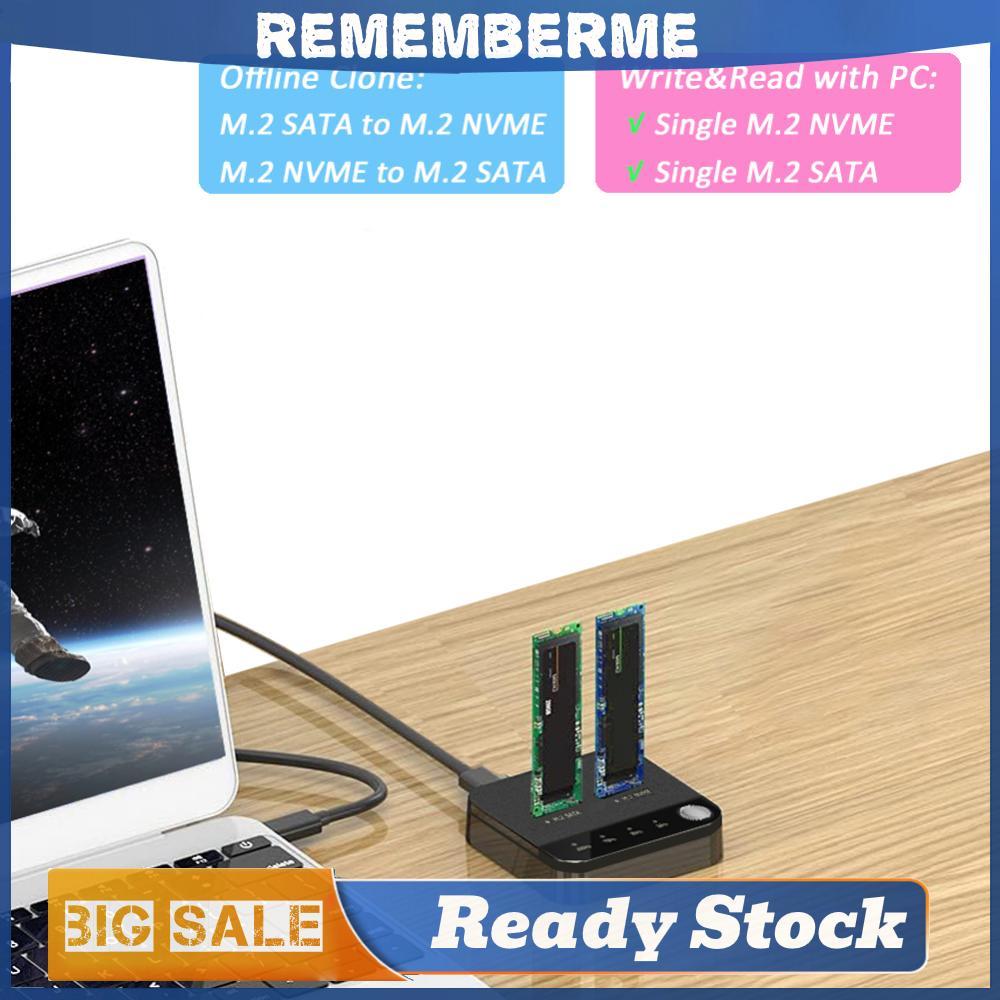 M.2 SATA/NVMe Dual-Bay Hard Drive Docking Station Clone Duplicaotr Offline Clone